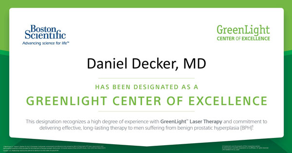 Dr Decker Greenlight Center of Excellence Award